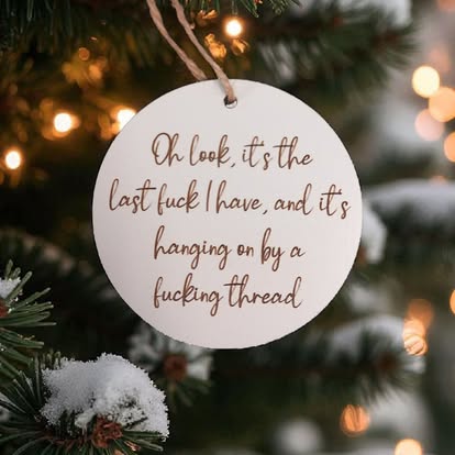 Hanging on by a f*cking thread bauble
