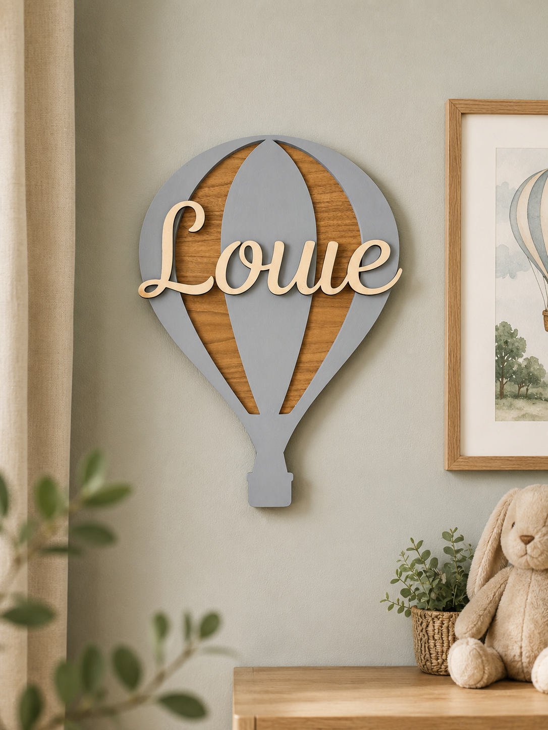 Personalised Layered Hot Air Balloon Wall Sign