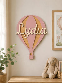 Personalised Layered Hot Air Balloon Wall Sign
