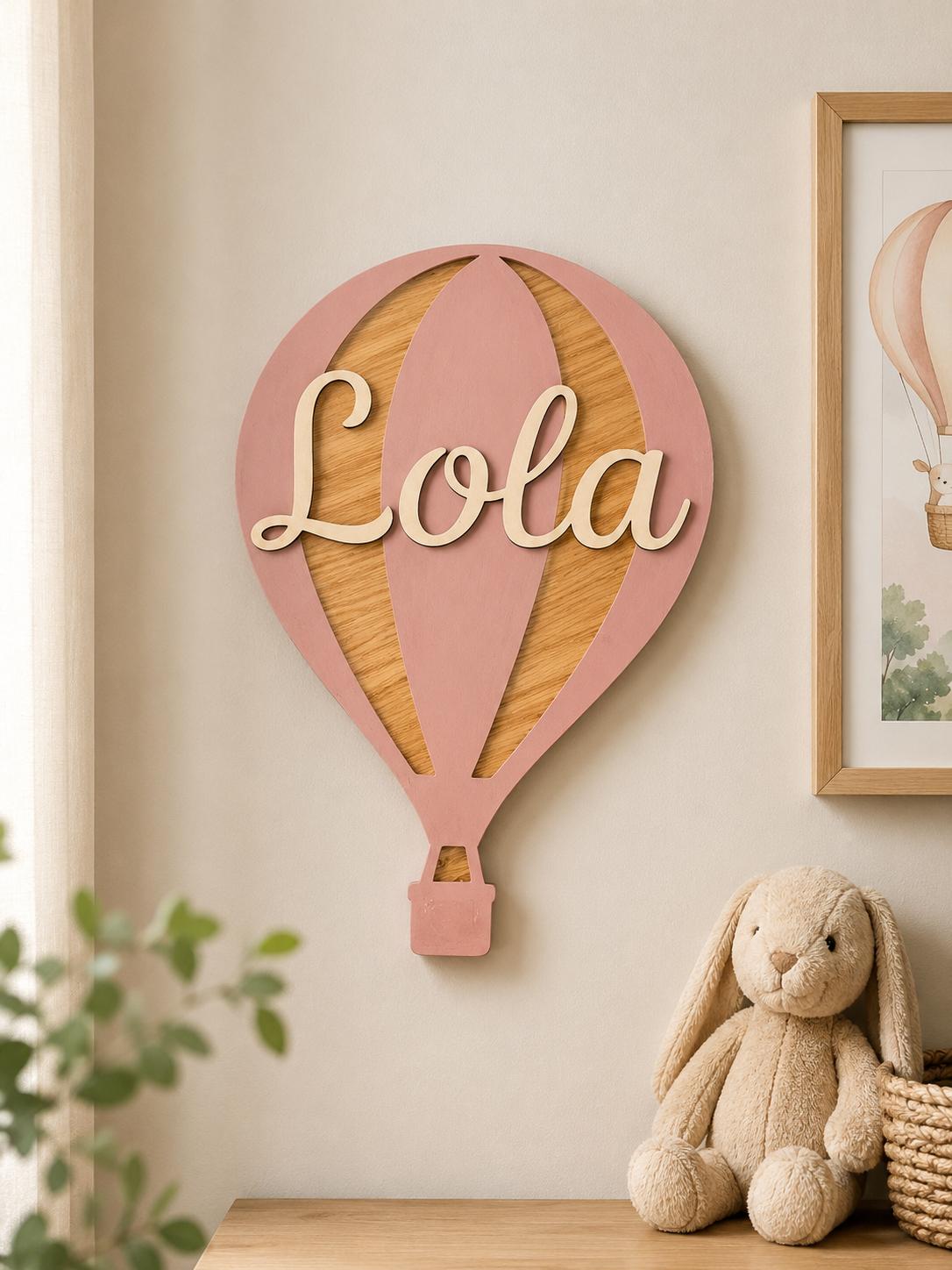 Personalised Layered Hot Air Balloon Wall Sign