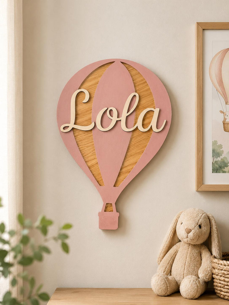 Personalised Layered Hot Air Balloon Wall Sign